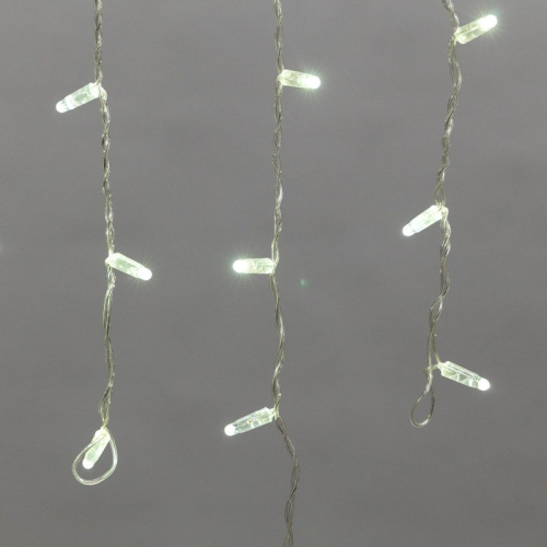 картинка Гирлянда Айсикл (бахрома) светодиодный,  2,4 х 0,6 м,  прозрачный провод,  230 В,  диоды белые,  88 LED NEON-NIGHT от магазина Сантехстрой