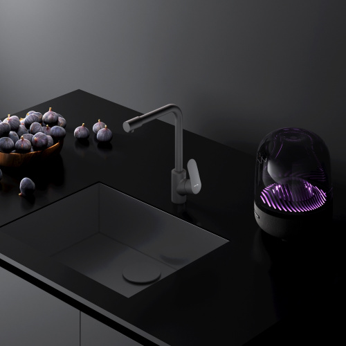 картинка F8005722 Like, смеситель для кухни с каналом для питьевой воды, L-излив, черный матовый, шт. от магазина Сантехстрой