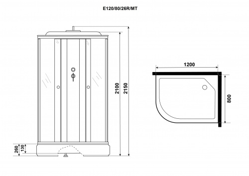 картинка Душ.каб. Niagara Eco E120/80/26R/MT (1200х800х2150) 4 места от магазина Сантехстрой