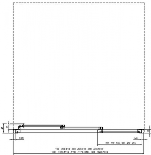 картинка Душевая дверь Ravak Supernova ASDP3-130 00VJ03R2ZG профиль Черный матовый стекло Grape от магазина Сантехстрой