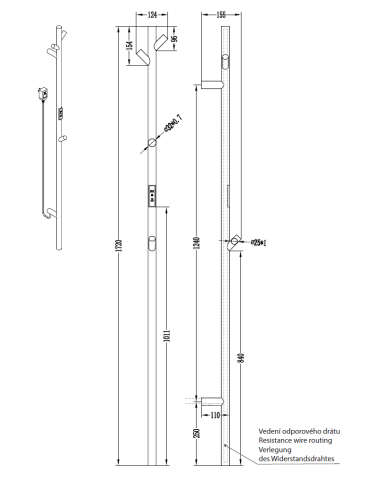 картинка Электрический полотенцесушитель стойка, нержавеющая сталь 46W, белый от магазина Сантехстрой