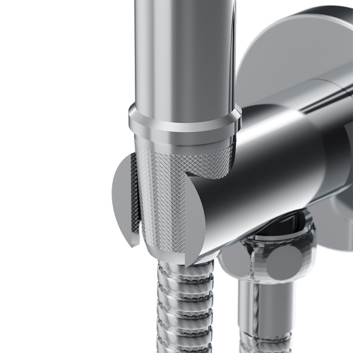 фото 777510001 jupiter, смеситель монтируемый в стену с гиг. душем, хром