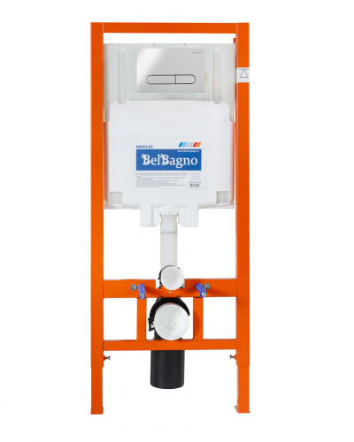 картинка Комплект 4 в 1 Унитаз подвесной BelBagno SFERA-R BB046CHR с сиденьем BB2111SC + Система инсталляции для унитазов BelBagno BB002-80 с кнопкой смыва BB0 от магазина Сантехстрой