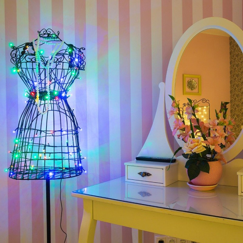 картинка Гирлянда светодиодная универсальная 120 LED МУЛЬТИКОЛОР 12 метров с контроллером от магазина Сантехстрой