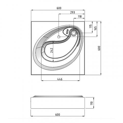 картинка Раковина Grossman Alvaro 60 1606001 на стиральную машину Белая от магазина Сантехстрой