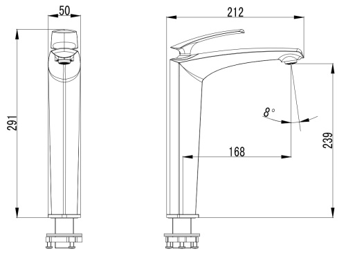 картинка Смеситель для раковины-чаши Azario REULEAUX высокий, керамический картридж, без донного клапана, хром (AZ-VMF168U96C) от магазина Сантехстрой