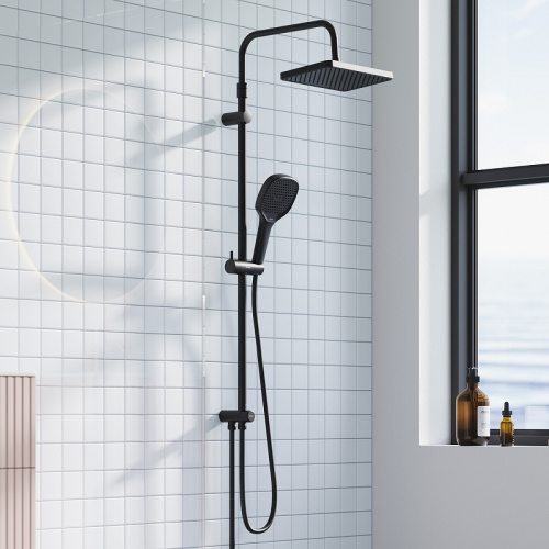 картинка 940000300 Merkur душ.система: верх.душ 310*200 мм, ручн.душ 3 ф-ции 130*250 мм, штанга 1050-1450, че от магазина Сантехстрой