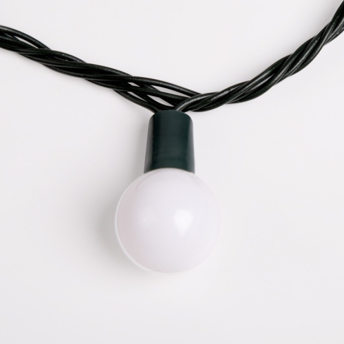 картинка Гирлянда Шарики Ø25 мм,  5м,  темно-зеленый ПВХ,  25 диодов,  цвет Белый,  Без контроллера от магазина Сантехстрой