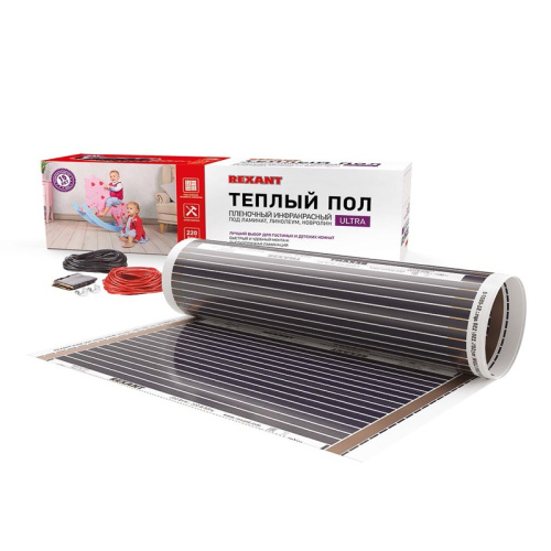 картинка Пленочный теплый пол REXANT Ultra RXM 220, площадь 12 м²,  0.5х24 м,  2640 Вт от магазина Сантехстрой