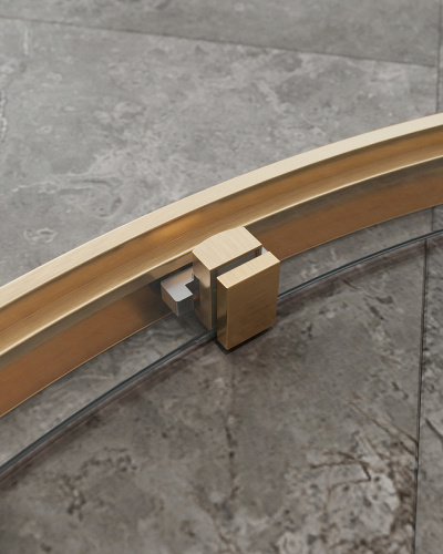 картинка Душевой уголок Cezares Molveno 110x110 MOLVENO-R-11-90+20-C-BORO-IV профиль Брашированное золото стекло прозрачное от магазина Сантехстрой