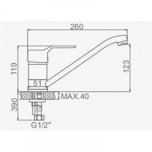 картинка Смеситель для кухни D-Lin D154403, хром от магазина Сантехстрой