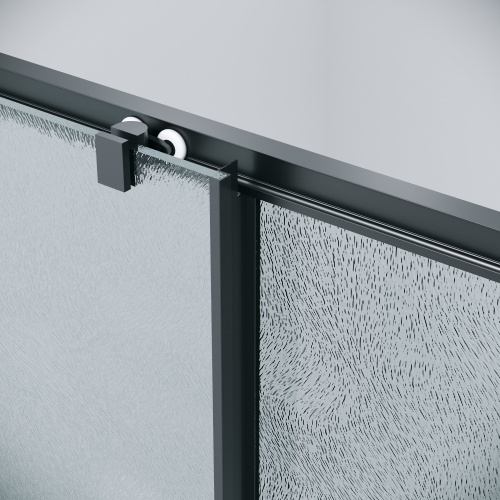 картинка Дверь в нишу 100.K33.02.120.21.02 Cosmo (120*195) черный матовый, стекло шиншилла, 1 место от магазина Сантехстрой