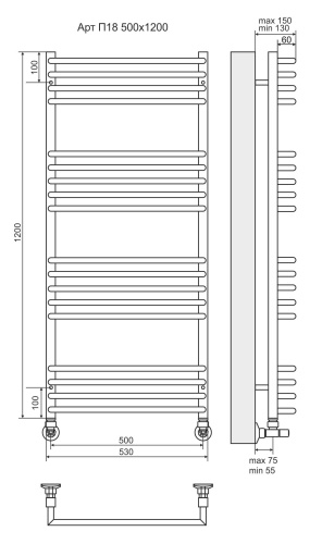 картинка Полотенцесушитель Terminus Берн П13 4670078513403 от магазина Сантехстрой