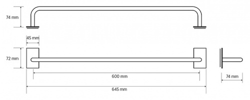 картинка Полотенцедержатель Bemeta Easy 163104040 черный от магазина Сантехстрой