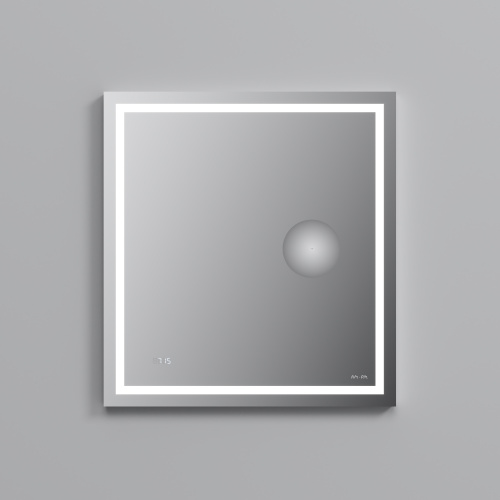 картинка M91AMOX0653WG Универсальное зеркало с контурной Led-подсветкой, часами и косметическим зеркалом 65 от магазина Сантехстрой