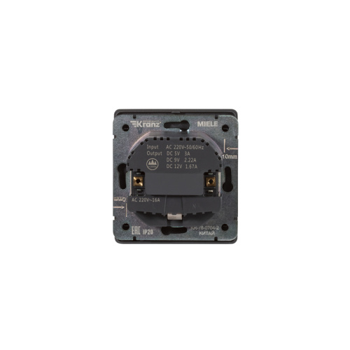 картинка Розетка ROUND 1-ая с/з с/у з/ш 16А с USB A+C быстрой зарядки 5В/3А титан KRANZ от магазина Сантехстрой
