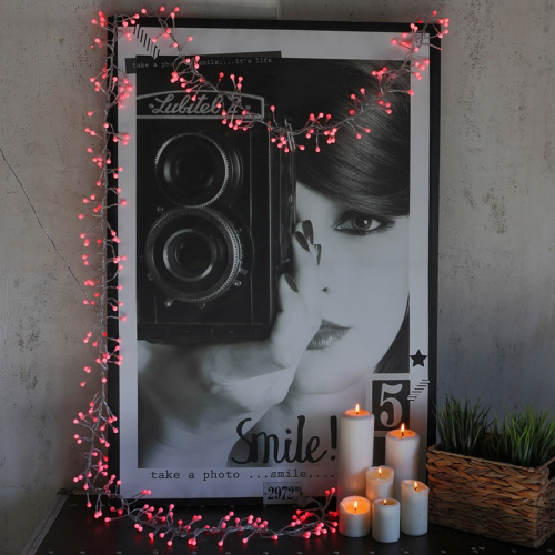 картинка Гирлянда Мишура LED 3 м прозрачный ПВХ,  288 диодов,  цвет красный от магазина Сантехстрой