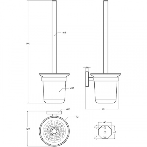 картинка Ершик для унитаза Cezares Relax RELAX-TBS-V-BORO Брашированное золото от магазина Сантехстрой