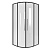 картинка Душевое ограждение Niagara Nova NG-6825-34ВLACK (80х80х195) четверть круга,черный матовый,двери раздвижные,стекло прозрачное,1 место от магазина Сантехстрой