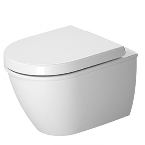картинка Duravit Darling New Унитаз подвесной компакт с  вертикальным смывом, вкл. крепление Durafix, 360x485мм, Цвет: Белый от магазина Сантехстрой