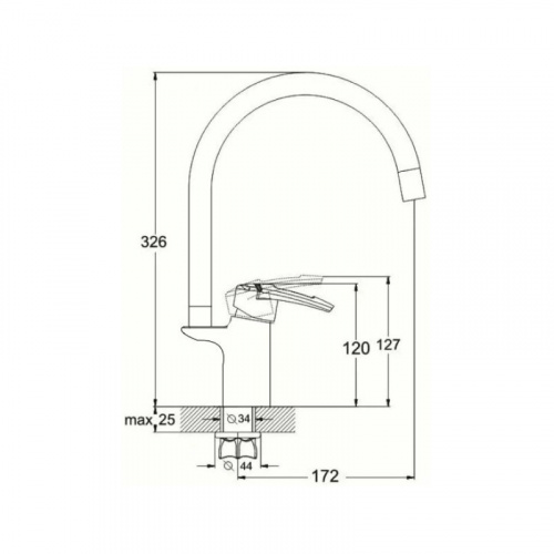 картинка Смеситель для кухни с гибким изливом D-Lin D157315-6, хром/синий от магазина Сантехстрой