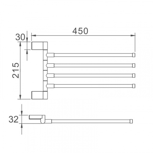 картинка Полотенцедержатель Haiba хром (HB8814) от магазина Сантехстрой