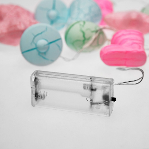 картинка Гирлянда светодиодная Новый год 1,5 м,  прозрачный ПВХ,  10 LED,  теплый белый,  питание 2 х АА (батарейки не в комплекте) от магазина Сантехстрой