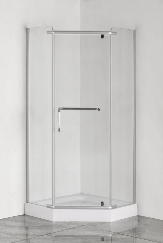 картинка Душевое ограждение Loranto CS-816S B 100х100х200, с низким поддоном 13 см. 6 mm прозрачное закаленное стекло, металлический сифон от магазина Сантехстрой