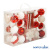 картинка Набор ёлочных шаров, пластик, красный/белый микс, 51 шт в упаковке от магазина Сантехстрой