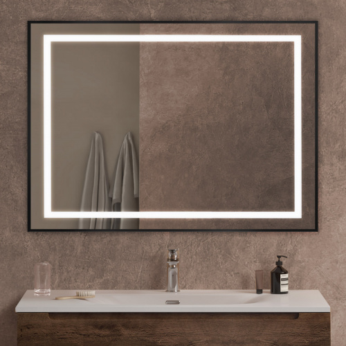 картинка Зеркало BelBagno SPC-KRAFT-1000-800-SENS-NERO от магазина Сантехстрой