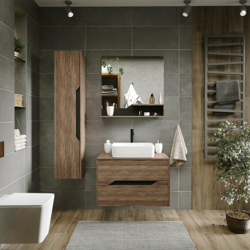 картинка Зеркало Grossman Лайф 80 208008 Винтажное дерево темное Графит от магазина Сантехстрой