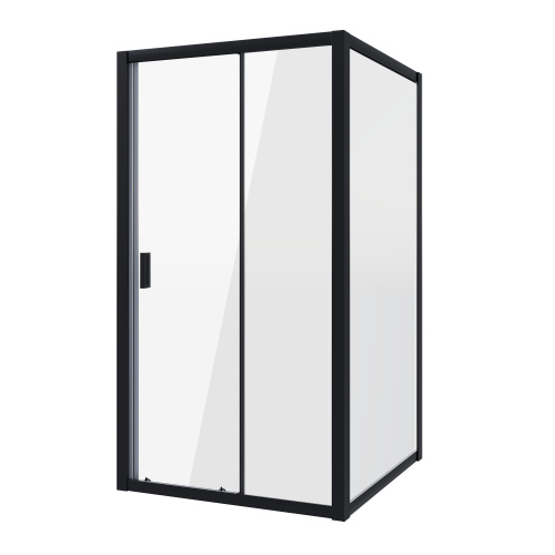 картинка Душевое ограждение Niagara Nova NG-82-11AB-A100B (110х100х195) прямоугольник,черный, дверь раздвижная,стекло прозрачное,2 места от магазина Сантехстрой