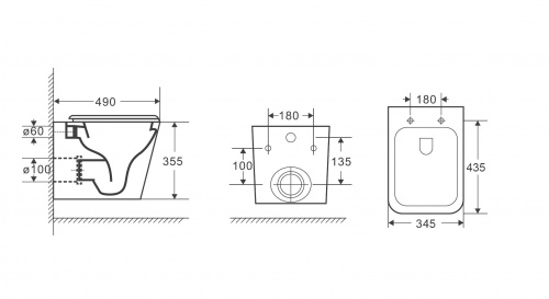 картинка Комплект 3 в 1: Grossman инсталляция 900.K31.01.000+клавиша 700.K31.01.210.210 черный матовый+унитаз GR-4479SQ, 3 места от магазина Сантехстрой