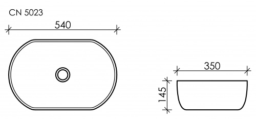 картинка CN5023 Умывальник чаша накладная овальная Element 540*350*145мм от магазина Сантехстрой