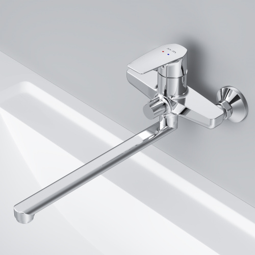 фото f90a90000 gem, смеситель для ванны/душа, излив 320 мм, хром, шт.