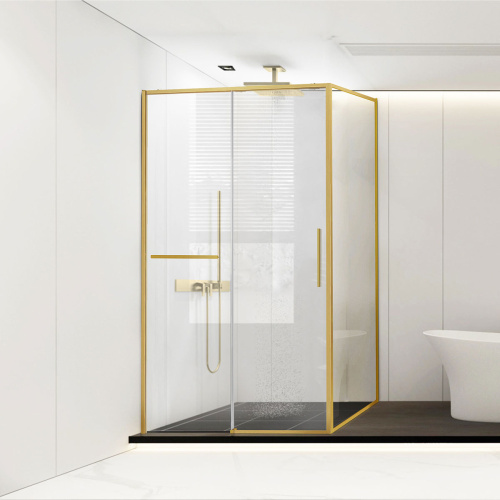 картинка Душевой уголок Slim Soft VSR-1SS9011CLG, 1100*900, брашированное золото, стекло прозрачное от магазина Сантехстрой