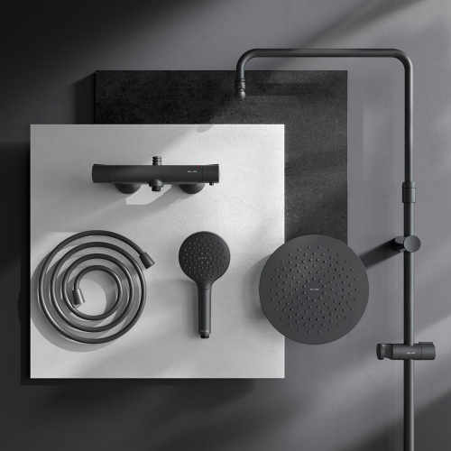 картинка F0780422 Like,душ.система набор:см-ль д/душа термостат,верх.душ d220 мм, ручной душ 120 мм, 3 функци от магазина Сантехстрой