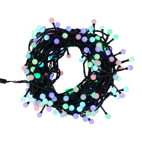 картинка Гирлянда Мультишарики Ø13 мм,  20 м,  черный ПВХ,  200 диодов,  цвет RGB от магазина Сантехстрой