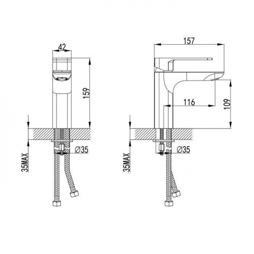 картинка Смеситель для умывальника белый матовый IDDIS Slide (SLIWT00i01) от магазина Сантехстрой
