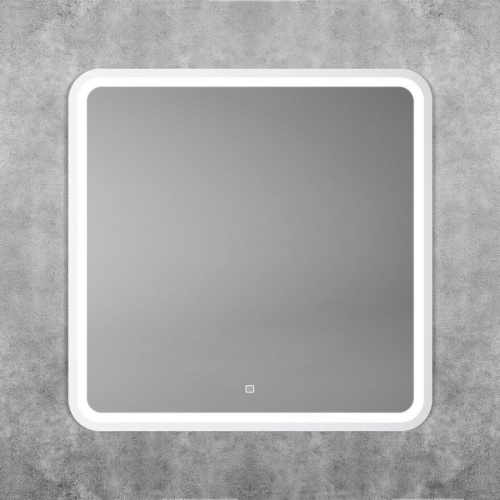 картинка Зеркало Art&Max Genova AM-Gen-800-800-DS-F-White 80х80 с подсветкой, белый матовый от магазина Сантехстрой