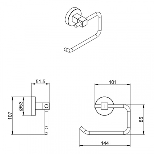 картинка Бумагодержатель без крышки AZARIO NESSY, хром (AZ-73110A) от магазина Сантехстрой