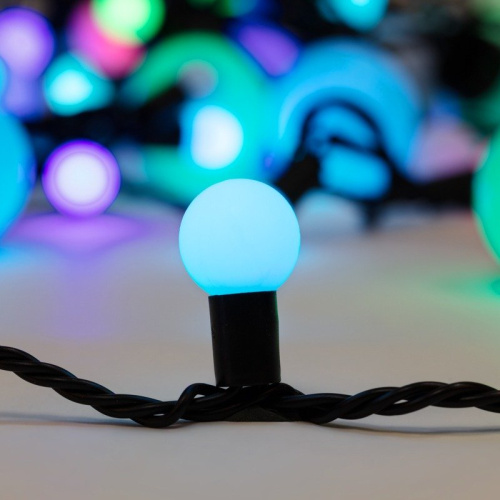 картинка Гирлянда Мультишарики 17,5мм,  Ø23мм,  Ø17,5мм,  Ø45мм 10м черный ПВХ,  80 диодов,  цвет RGB от магазина Сантехстрой