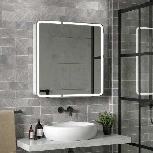 картинка Зеркало-шкаф "Reflection Circle LED" 800х800 RF2110SR от магазина Сантехстрой