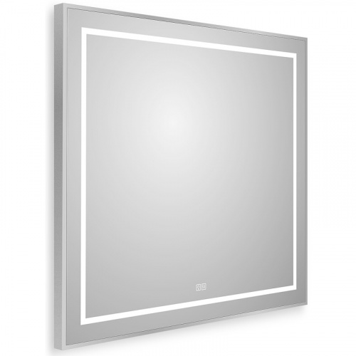 картинка Зеркало BelBagno Kraft 80 SPC-KRAFT-800-800-LED-TCH-WARM с подсветкой Сатин с сенсорным выключателем и подогревом от магазина Сантехстрой