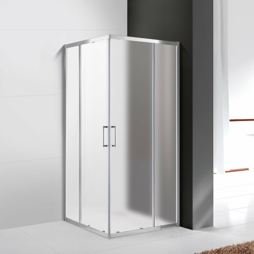 картинка Душевой уголок Cezares Molveno 90х90 MOLVENO-A-2-90-P-Cr профиль Хром стекло рифленое от магазина Сантехстрой