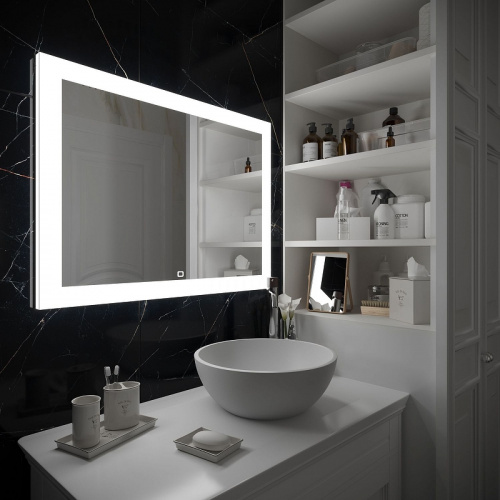 картинка Зеркало Art&Max am-sol-800-600-ds-f-h Белое от магазина Сантехстрой