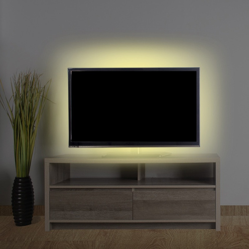 картинка LED лента 1м с USB коннектором 5 В,  8 мм,  IP65, SMD 2835, 60 LED/m,  цвет свечения теплый белый (3000 K) LAMPER от магазина Сантехстрой