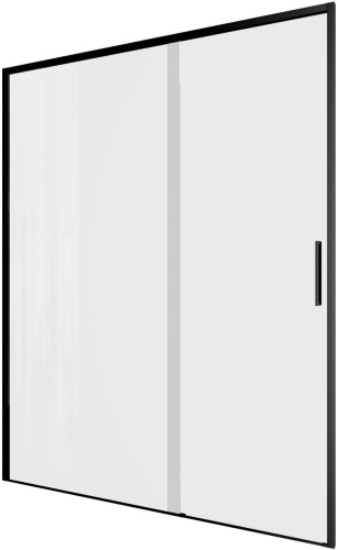 картинка Душевая дверь Aquanet Pleasure Evo 150 AE65-N150-BT профиль черный, прозрачное стекло от магазина Сантехстрой