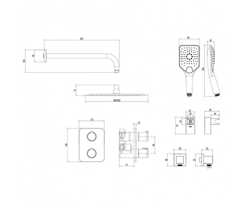 картинка Душевая система Lemark Yeti LM7849C с термостатом Хром от магазина Сантехстрой