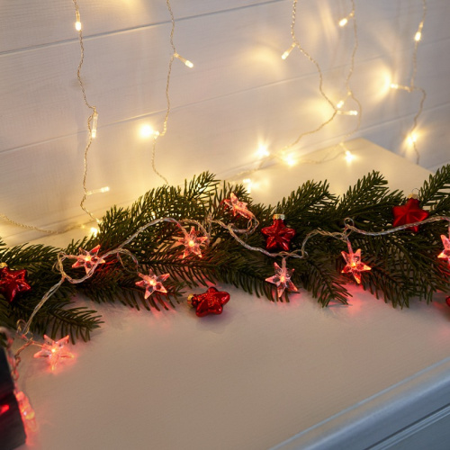картинка Гирлянда светодиодная Звездочки 20 LED КРАСНЫЕ 2,8 метра от магазина Сантехстрой